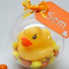 Doopsuiker webshop plexi bol met badeendje en suikerbonen