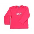 Shirt Lief! T-shirt lange mouw Fuchsia