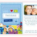 Kaartje Baby-Cards Geboortebedankjes/Babyborrel Stoer blauw met speelgoed - G-1483