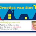Kaartje Baby-Cards Sinterklaaskaarten Over de daken - F-721