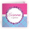 Kaartje Baby-Cards Geboortekaartjes Lief ruitmotief - R-1137