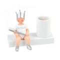 Verzorgingsset BamBam  tandenborstelhouder zilver kroon Wit