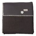 Deken koeka  Wafel/Flanel Antwerp Dark Grey 100x75
