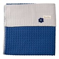 Deken koeka  Wafel/Flanel Antwerp Cobalt Blue / Silver 100x150