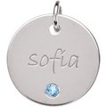 Sieraad Posh Mommy Disc met Naam en Geboortesteen Zilver
