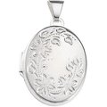 Sieraad MamaKado Ovaal Medaillon - Bloemen Zilver