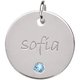 Sieraad Posh Mommy Disc met Naam en Geboortesteen Zilver