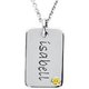 Sieraad Posh Mommy Mini Tag met Naam en Geboortesteen Zilver